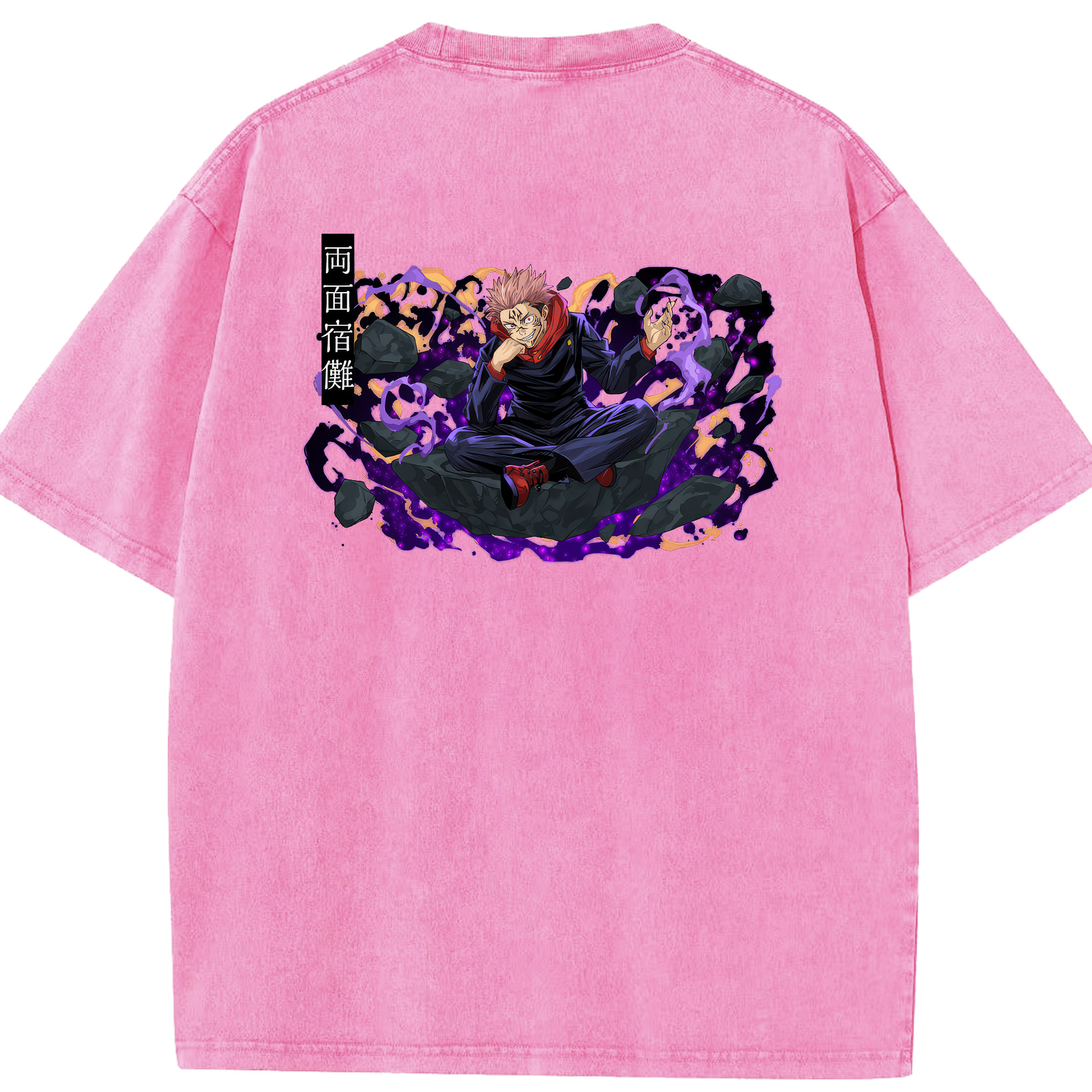 （画像用） 呪術廻戦 Jujutsu Kaisen 綿100% ヴィンテージ風 半袖Tシャツ（背面プリント）